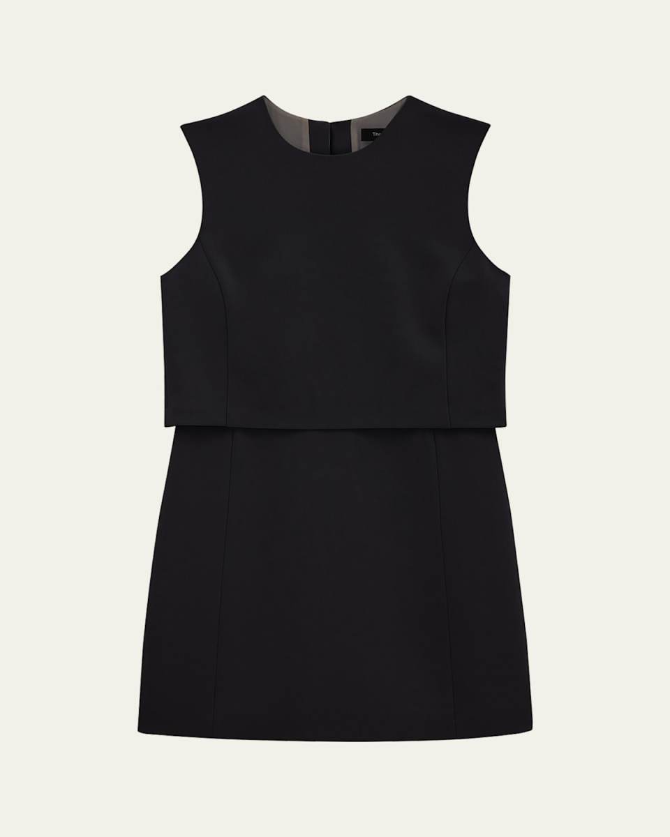 Crepe Sculpted Layer Mini Dress